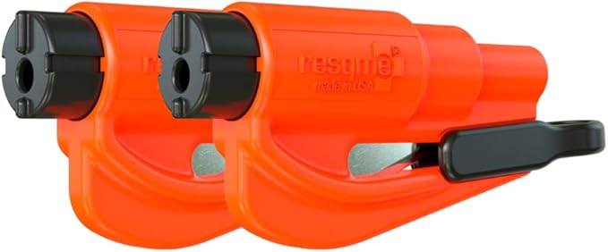 resqme The Original Compact Emergency Keychain Car Escape Tool, Seatbelt Cutter and Window Breaker, Made in USA, Pack of 2