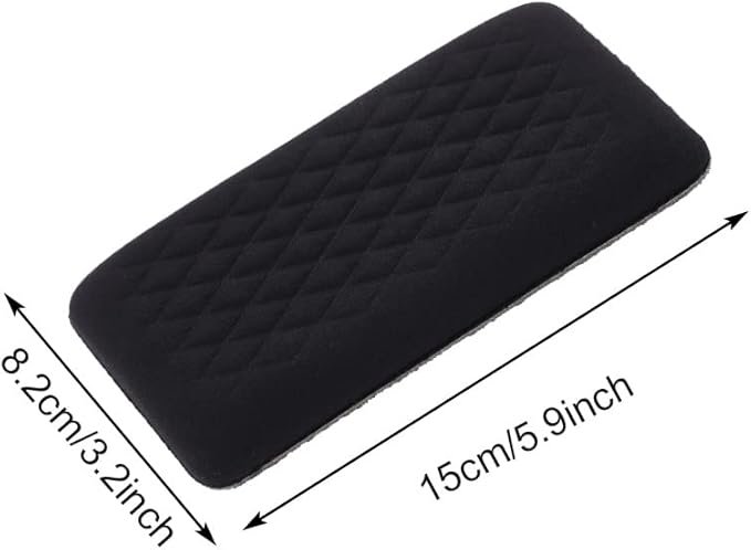 2pcs Car Arm Rest Elbow Pads, Auto Center Console Knee Cushion Adjustable Height Soft Leather Pad Knee Support Pad with Memory Foam for Universal Car Interior Accessories(BlackCloth)