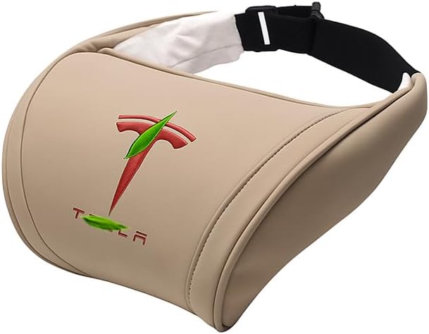Car Headrest Neck Pillow Support Memory Foam Ergonomic Design Accessory for Driving Seat Fatigue Relief Compatible with Model S X 3 Y & Cybertruck - 1 Piece