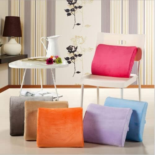Comfortable Ergonomic Memory Foam Back Lumbar Support Cushion for Chairs Car Office Home with Removable Soft Velvet Cover (Burgundy)