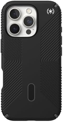 Speck Black iPhone 16 Pro Case MagSafe and ClickLock - Slim Phone Case iPhone 16 Pro - iPhone 16 Pro Phone Case - Presidio 2 Grip - Black/Slate
