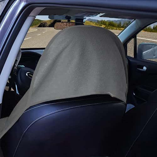 Car Seat Covers 2pcs Grey Waterproof Towel Car Seat Cover Universal Fit for Most Trucks SUV Fitness Athletes Pets Gym and Water Sport