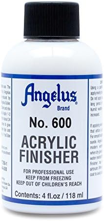 Angelus No. 600 Acrylic Leather Finisher – Flexible Clear Coat for Leather Shoes, Bags, Jackets & Accessories, High Shine Finish for Leather Craft & Restoration. No. 600-4 fl oz