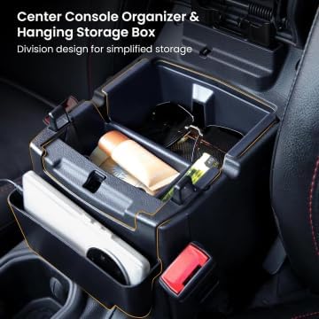 BANKKY 5PCS Center Console Organizer for 2018-2023 Jeep Wrangler JL JLU and Gladiator JT Accessories, Gear Shift Tray, Hanging Storage Box, Armrest Hidden Box, Passenger Side Grab Bar Tray, Not for JK