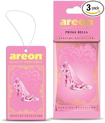 AREON Prima Bella SS07 – Luxury Custom Car Hanging Air Freshener for HER (pack of 3)