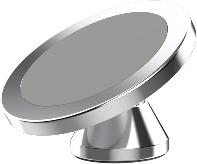 Magnetic Phone Holder for Car, [ 2 Groups Super Strong Magnet ] [ 360° Rotation ] Universal Dashboard Car Mount Holder Compatible with All Smartphones (Silver)
