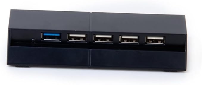 USB Hub Expander for Console Black Adapter USB Led Indicator Light for Gaming Accessories and Additional Ports