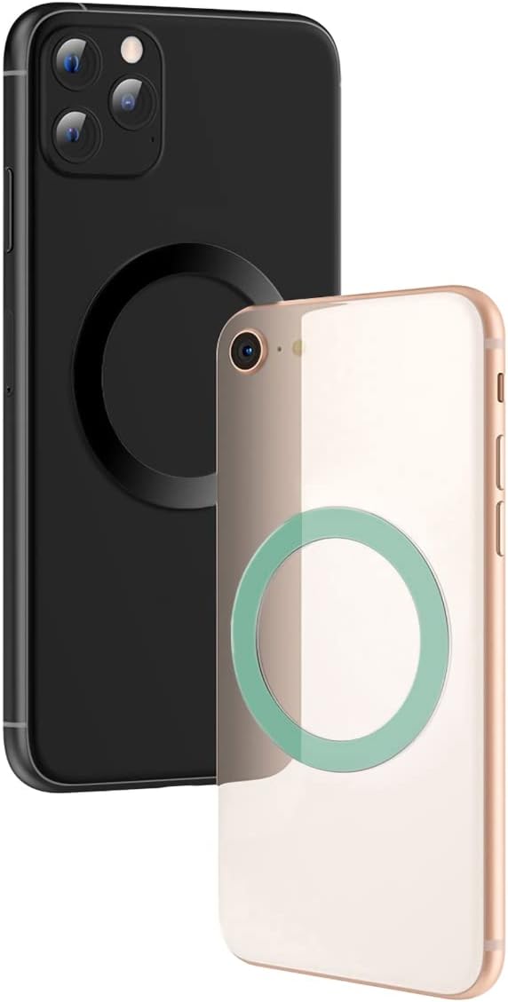 6 Colors Universal Metal Rings Compatible with Magsafe Magnetic Wireless Charger, Adapter Ring Sticker for Cell Phone Case Magnet Wireless Charging, Compatible with iPhone 16/15/14/ Samsung Galaxy
