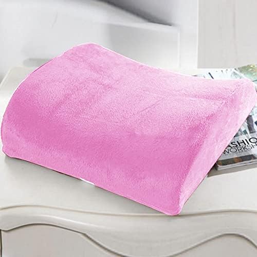 Bookishbunny Comfortable Ergonomic Memory Foam Back Lumbar Support Cushion for Chairs Car Office Home with Removable Soft Velvet Cover (Pink)