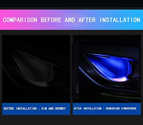 Automotive Door Handle Lights,12V 4pcs LED Interior Lights Multicolor Universal Fit for Car Interior Atmosphere Light (Blue)