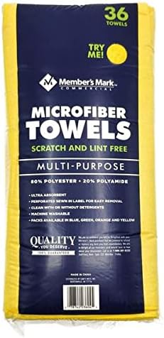 Member's Mark 16" x 16" Microfiber Towels, 36 Count (Yellow)
