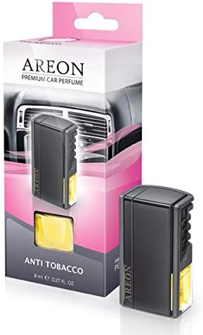 AREON ACP04 Car Perfume Luxury and Elegant 0.27 oz Car Air Freshener Vent Clip, Anti Tobacco Scent (Pack of 3)