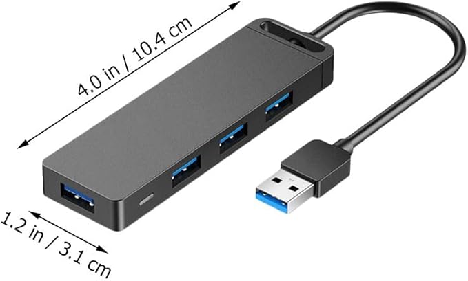 SEWACC USB Hub Ports High-Speed Data Splitter with Auxiliary Power Input Cable for Accessories Supports Dual SSD Compatible with Mouse Keyboard for Desktop Laptop
