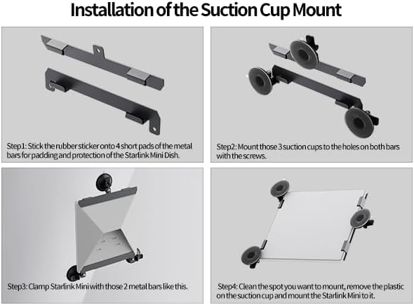 Starlink Mini Sunroof Suction Cup Mount, Sticky Suction Cup Mount for Car Sunroof Window Windershield Mounting Kit Accessories