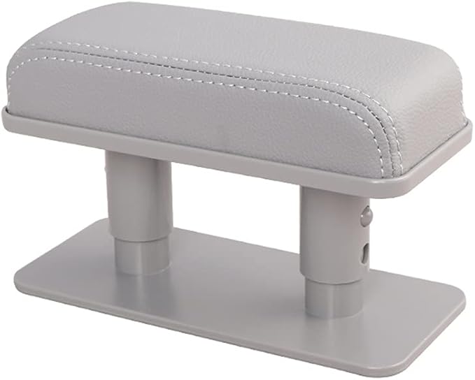 JEYODA Car Armrest Pad, Left Elbow Support, General Leather Booster Pad, Central Armrest Box, Adjustable Armrest (Grey)