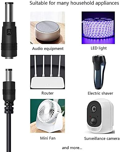 12V Car Charger(Max 10A) + 5V DC Power Cable,with 11 Connectors for DVD Player,Camera,GPS,Bluetooth Speakers,Shaver Fans