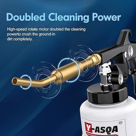 Professional Car Cleaning Gun - Tough Stain Remover for Auto Upholstery, Leak-Proof Multi-Purpose Air Pulse Detail Cleaner Kit, Air Compressor Compatible for Home & Vehicle Interior/Exterior
