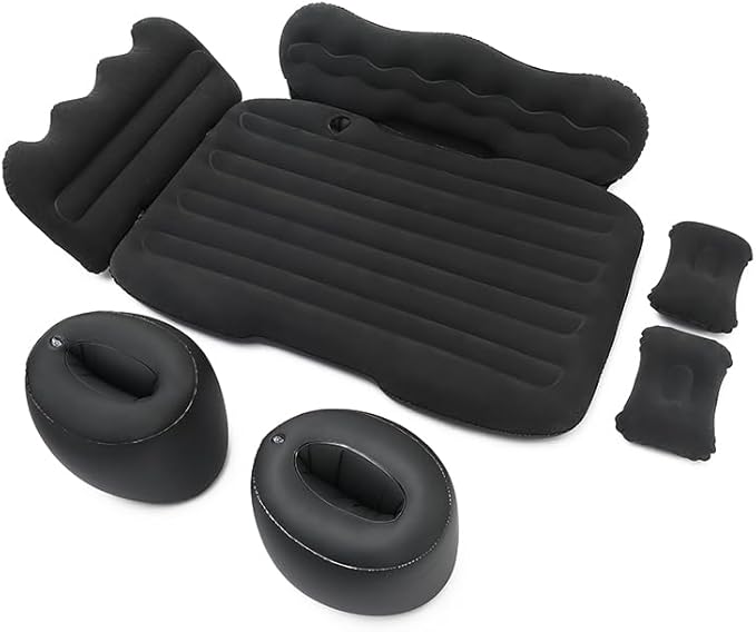Car Air Mattress Compatible with Saturn Vue 2002 2003 2004 2005 2006 2007 2008 2009 2010, 12 V Pump, Sleeping Pad with Headrest & Side Guards for Road Trips & Car Camping Back