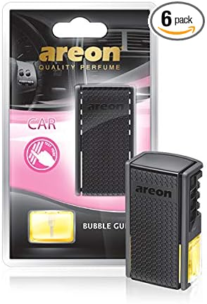 AREON ACB05 Car Freshener Vent Clip Luxury and Elegant 0.27 oz Car Air Freshener Perfume, Bubble Gum Scent (Pack of 6)