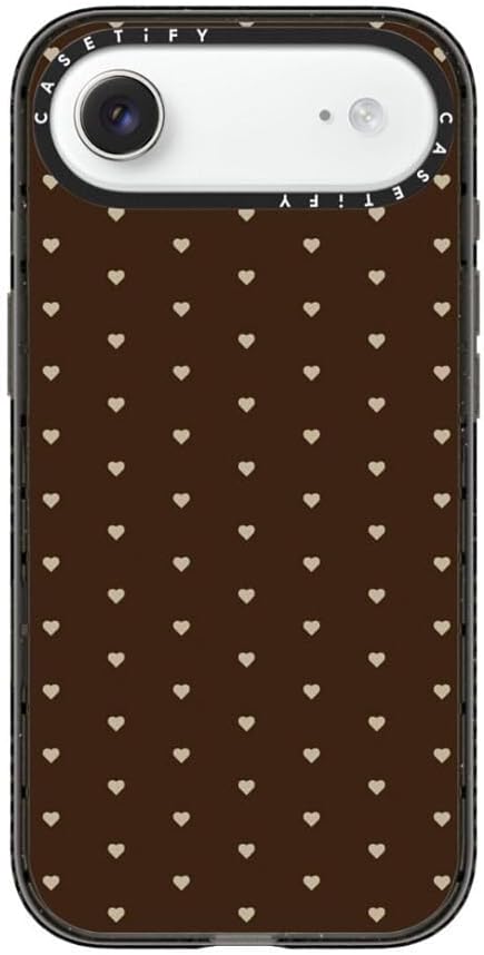 CASETiFY Impact iPhone Air Case [Slim/Compatible with Magsafe / 8.2 ft. 4X Military Grade Drop Protection] - Choco Dots - Clear Black