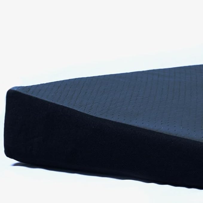 Yupbizauto New Breathable Comfortable Ergonomic Wedge Car Seat Office Chair Back Support Cushion (Dark Grey Faux Leather)