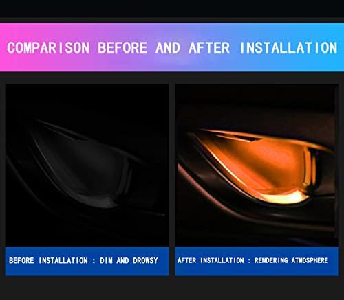 Automotive Door Handle Lights,12V 4pcs LED Interior Lights Multicolor Universal Fit for Car Interior Atmosphere Light (Orange)