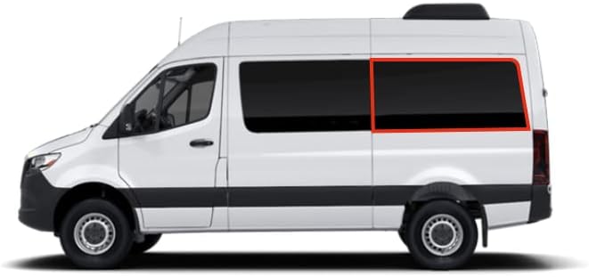 VanEssential Insulated Magnetic Blackout Window Cover Designed for Mercedes-Benz NCV3 & VS30 144 Length Van Rear Qtr Window (Left Hand Side) - Charcoal Gray