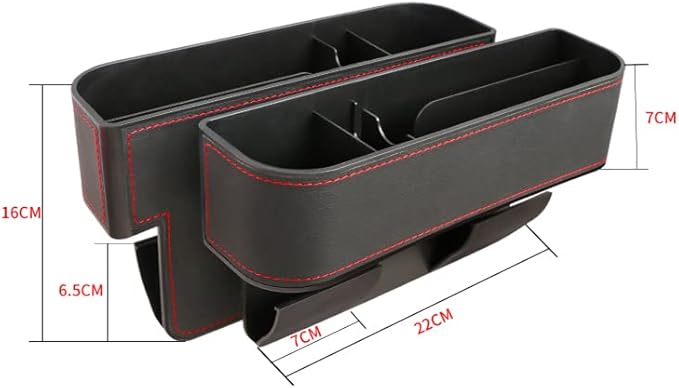 JEYODA Car Seat Gap Filler Organizer, Car Organizer Front Seat, Pack Auto Console Side Storage Box with Cup Holders，Car Organizers and Storage for Holding Phone, Sunglasses, Wallet 1PC (brown)