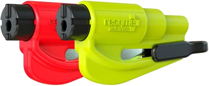 resqme The Original Compact Emergency Keychain Car Escape Tool, Seatbelt Cutter and Window Breaker, Made in USA, Pack of 2