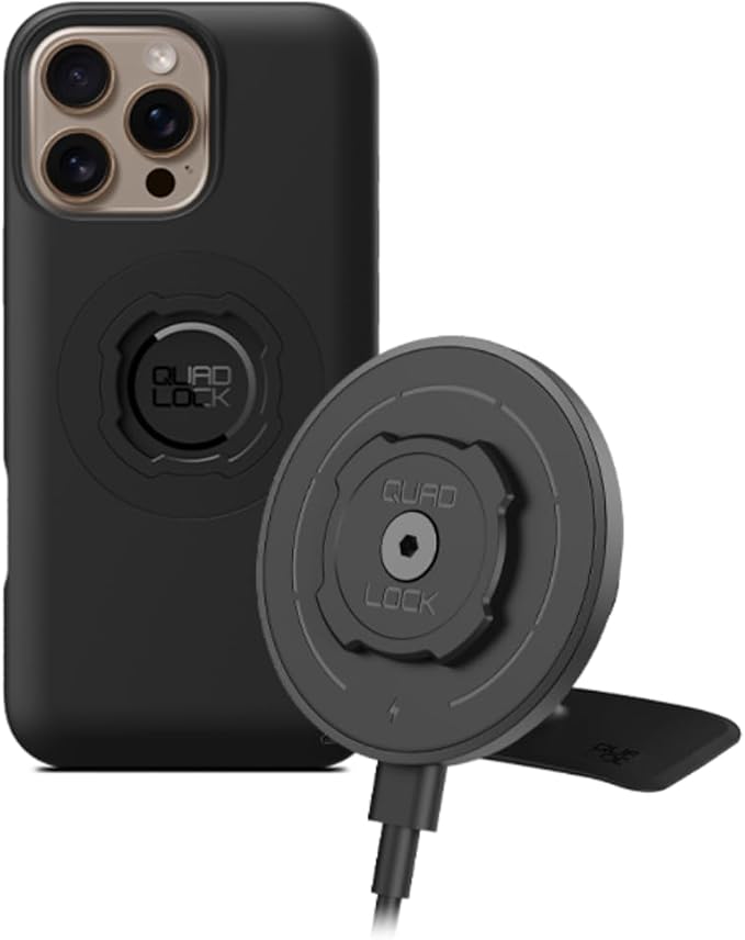 Quad Lock Adhesive Dashboard/Console Car Phone Holder Kit with MAG Wireless Charging Head V2 and MAG Phone Case for iPhone 16 Pro Max