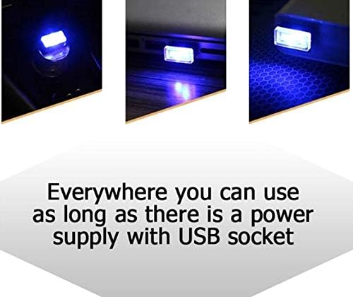 2 Piece Color Ultra USB Plug In Mini LED Car Interior Ambient Lighting Lamp Kit (BLUE)
