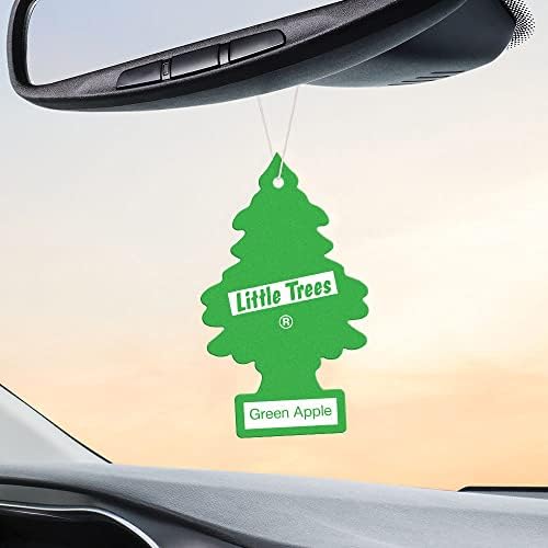 LITTLE TREES Car Air Freshener | Hanging Tree Provides Long Lasting Scent for Auto and Home | Green Apple, 24 Air Fresheners