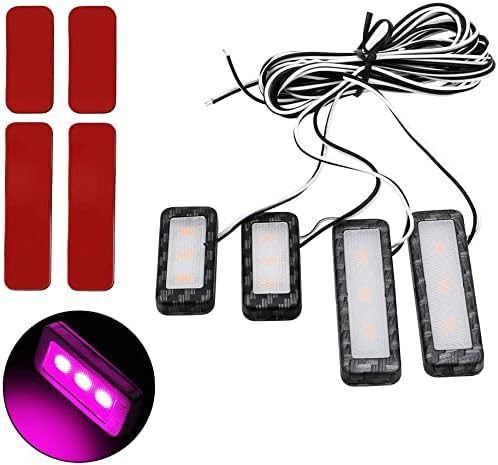 Automotive Door Handle Lights,12V 4pcs LED Interior Lights Multicolor Universal Fit for Car Interior Atmosphere Light (Orange)