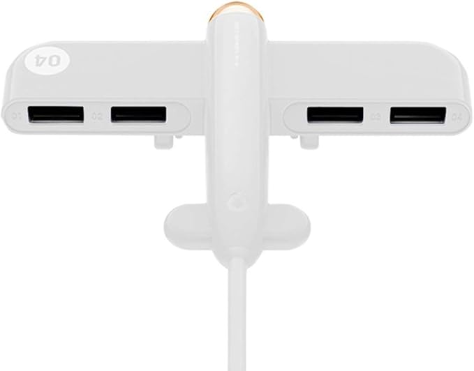 USB Splitter One for Four Docking Hub, USB 2.0 Expander 4-Port Data Hub Multi-Function Extender (Color : White)