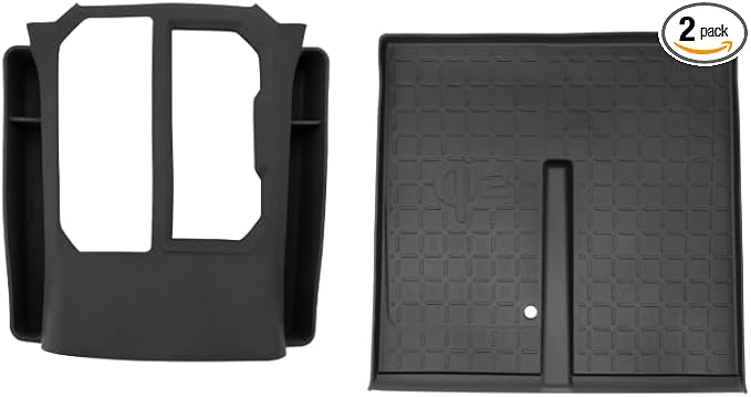 SKTU 2PCS for 2026 Toyota RAV4 Gear Shift Panel for 2026+ Toyota RAV4 (LE/SE/XLE Premium/Woodland/XSE/Limited) Wireless Charging Mat & Gear Shift Panel 2026 RAV4 Accessories Passenger Side Storage Box