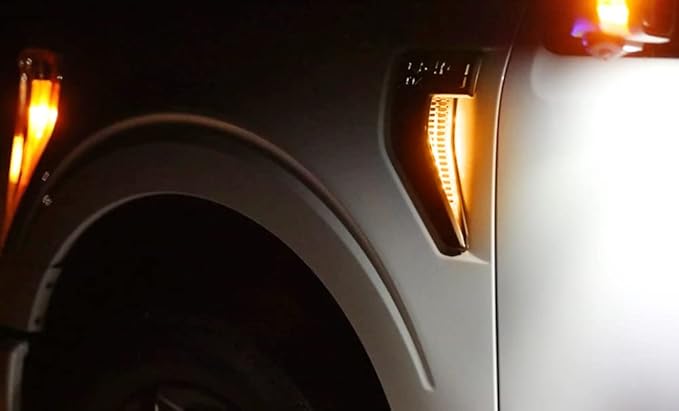 iJDMTOY Amber Yellow LED Background Illumination Lighting Kit Compatible with 2021-up Ford F150 Side Fender Emblem
