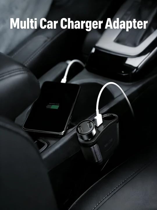 BESTEK 150W 2-Socket Car Cigarette Lighter Splitter Power Adapter DC Outlet Car Charger Dual 2.4A USB with 26 Inches Cord for Cellphone GPS Dash Cam
