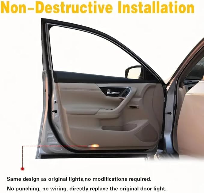 4PCS Car Door Light Logo Compatible for Altima Maxima Armada Pathfinder Titan Quest Terra Accessories Projector Ultra-Brights Led Puddle Non-Fading Upgraded 3D Ghost Shadow Light