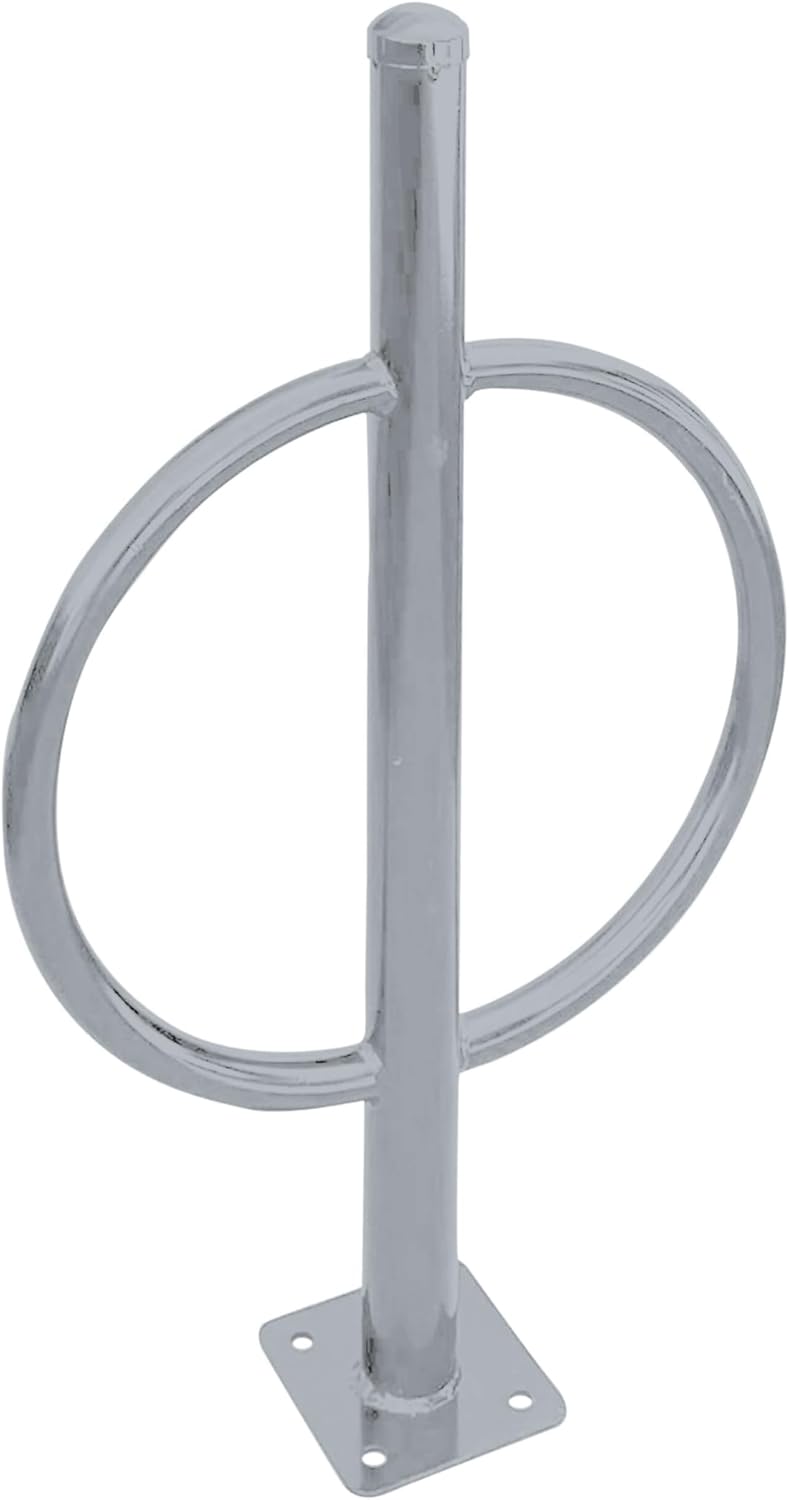 Sandbaggy Post and Ring Bike Rack - Commercial Bike Racks - Galvanized Steel - Anti-Theft Design - In Ground, Apartments, Sidewalks, Industrial (Gray, 1)