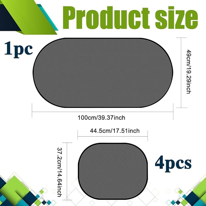 5PCS Car Window Shades, Auto Sun Shades for Side and Rear Windows, Sun Shade with Suction Cup, Sun Glare and UV Rays Protection for Child, Universal Car Accessories for Most Models