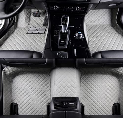 Custom Making Car Floor Mats for 95% Sedan SUV Sports Car Full Coverage Cute Men Women Pads Protection Non-Slip Leather Floor Liners (Gray)