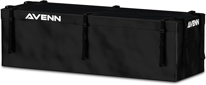 AVENN ARKSEN Roof Top Luggage Storage Bag for 23'' x 64'' Skinny Baskets 14 Cubic Feet (62.2''L x 21.26''W x 18.11''H) with 10 Straps Anti-Slip Mat 8 Door Hooks All Vehicles with/Without Rack, Black