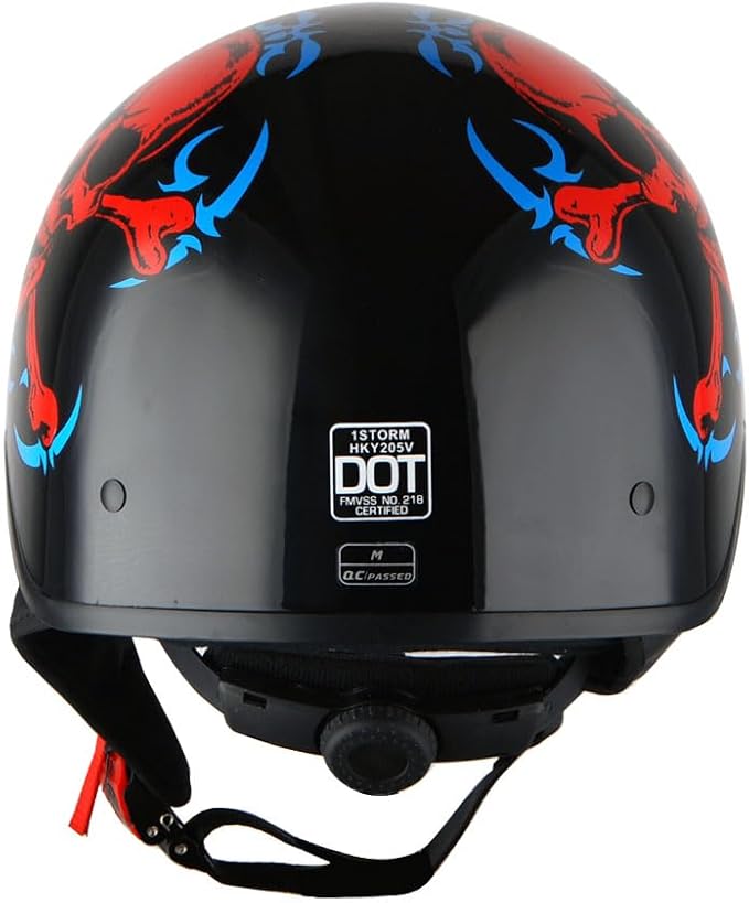 1Storm Motorcycle Half Face Helmet Mopeds Scooter Pilot with Retractable Inner Smoked Visor