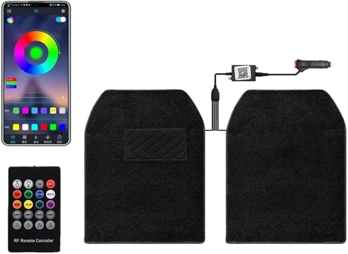 Interior Star Lights for Car, LED Starlights Floor Mats, Carpet Fiber Optic Foot Light Decoration (Set of 2)