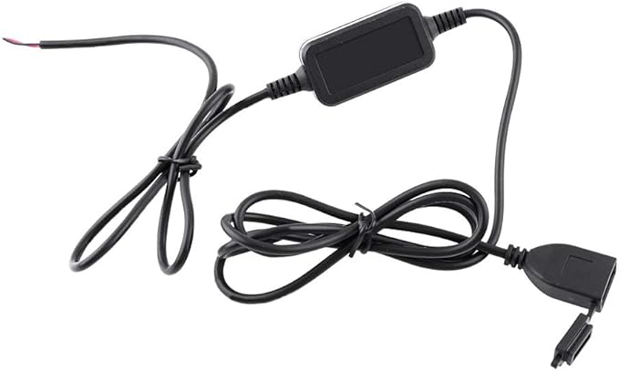 Ultra Compact USB Direct Hardwire Adapter Kit, Waterproof Power Cord Supply Port Car Hard Wire Charger Charging Cable Socket Step Down Converter Outlet for Motorcycle Smart Phone GPS Dash Camera