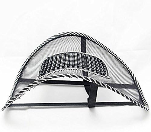 Black Lumbar Mesh Back Brace Support Office Home Car Seat Chair Ventilate Cool Cushion Pad with Massage | Breathable, Massage Beads for Ultimate Comfort (1 Piece)