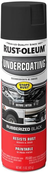 Rust-Oleum 248657-6PK Stops Rust Undercoating Spray, 15 oz, Rubberized Black, 6 Pack