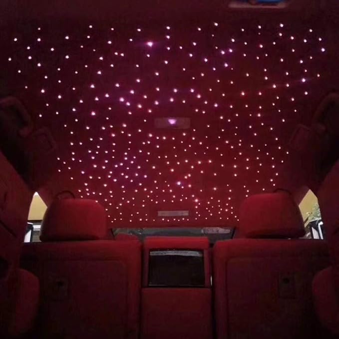 AKEPO 16W Starlights Headliner Kit Fiber Optic Star Lights Kit, Mixed Dia. 295pcs(0.75+1+1.5mm) 9.8ft/3m Optical Fiber Strands APP/Remote Control Music Activate Car Home Use Optical Fiber Light Kits