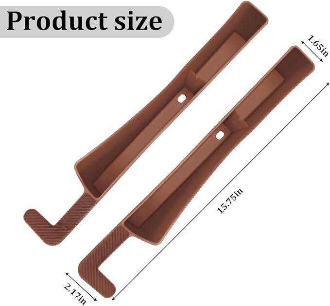 Car Seat Gap Filler, 2PCS Anti-Drop Multifunctional Vehicle Seat Side Space Organizer with 2 Storage Areas, Automotive Interior Chair Side Plug Strip, Universal for SUV Sedan Truck (Dark Brown)
