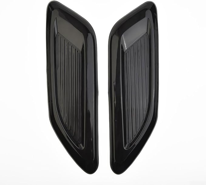 Car Hood Scoop Vent Cover Set - 3 Pcs Glossy Black Air Intake Decorative Trim For Fit On Most Vehicles